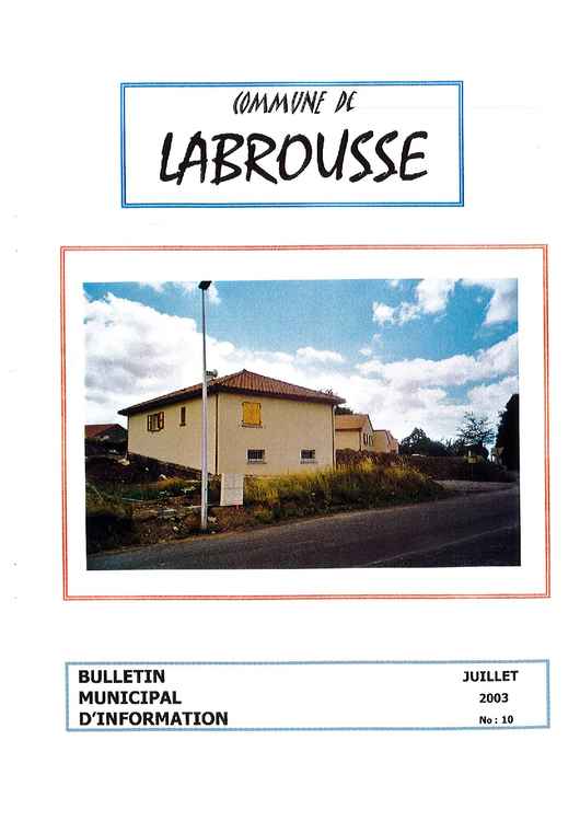 BULLETIN LABROUSSE N°10 JUILLET 2003
